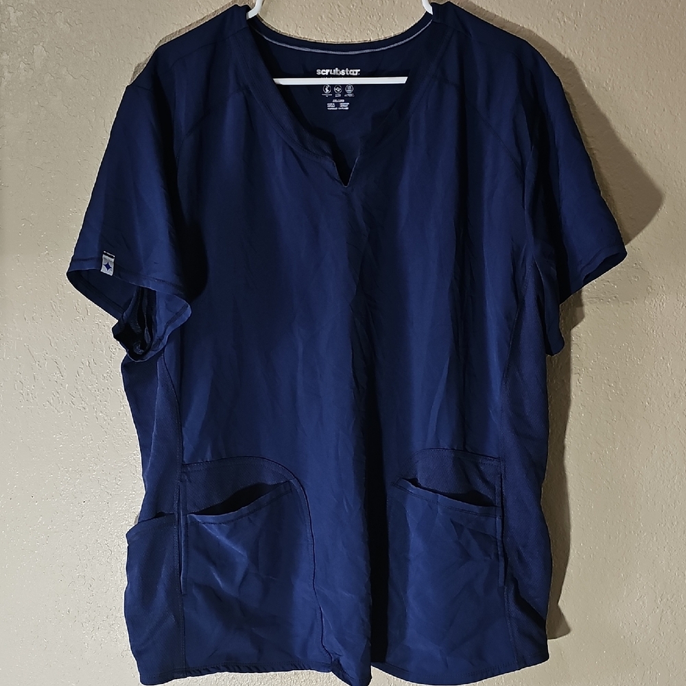 1j Scrubstar Deep Navy V-Neck Medical Scrub Top